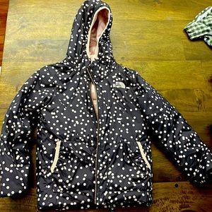 Reversible girls north face coat, size 5